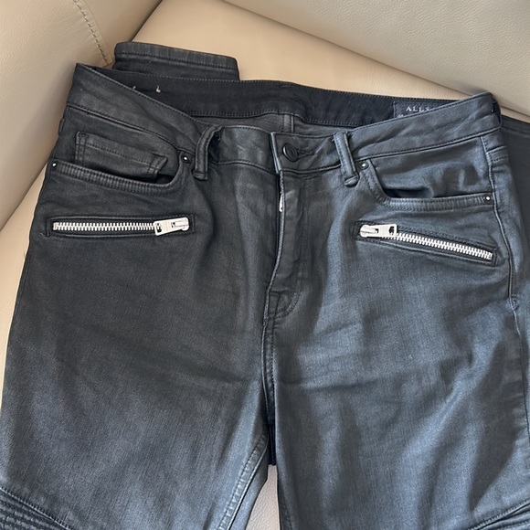 ALLSAINTS iconic black Gracie Biker jeans in coated black. Sz 29. - Picture 5 of 8